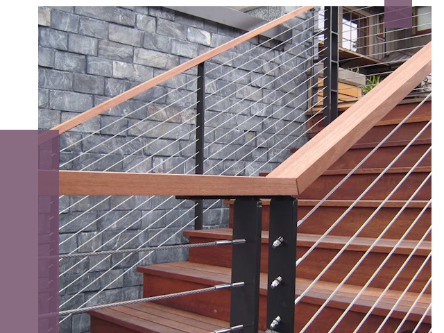 Тросовые перила под ключ в Калуге от 7687 руб.