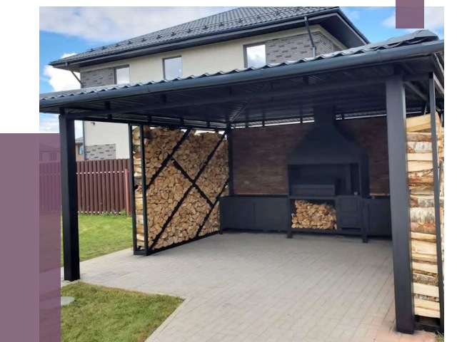 Навесы для барбекю в Калуге от 12592 руб. под ключ | ПРОЛЁТ-Клг