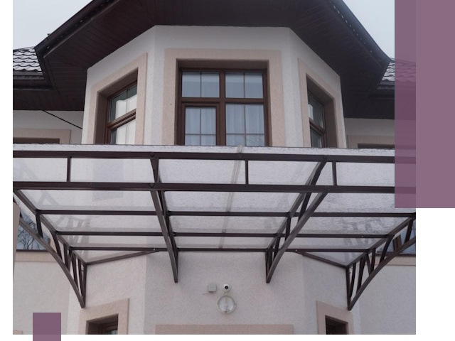 Козырьки из поликарбоната под ключ в Калуге