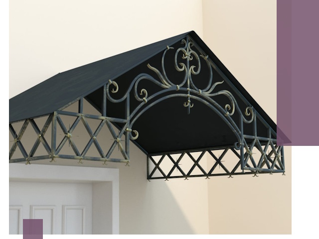 Двускатные металлические козырьки под ключ в Калуге