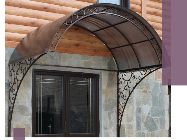 Арочные козырьки под ключ в Калуге: изготовление и монтаж